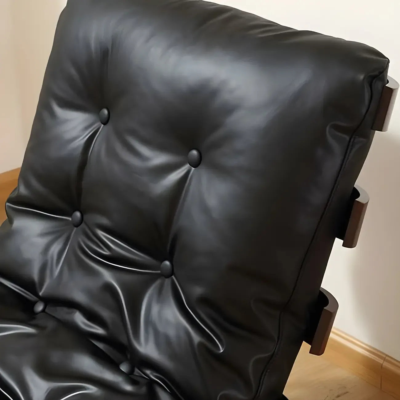 Minimalistic Flannel Cushioned Rocking Chair for Living Room