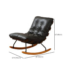 Minimalistic Flannel Cushioned Rocking Chair for Living Room