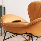 Wingback Faux Leather Rocking Chair with Ottoman for Indoor