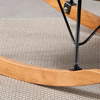 Wingback Faux Leather Rocking Chair with Ottoman for Indoor