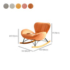 Wingback Faux Leather Rocking Chair with Ottoman for Indoor