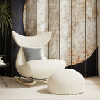 Upholstered Rocking Chair in Whale Shaped with Ottoman