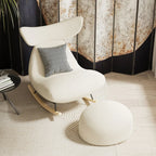 Upholstered Rocking Chair in Whale Shaped with Ottoman