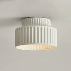 Modern Cylinder Semi Flush Ceiling Light with Plastic Shade