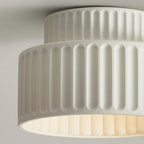 Modern Cylinder Semi Flush Ceiling Light with Plastic Shade