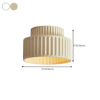 Modern Cylinder Semi Flush Ceiling Light with Plastic Shade