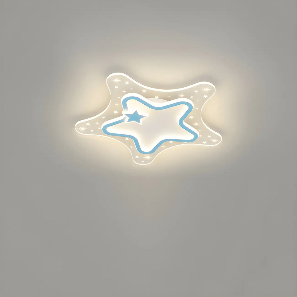 Dimmable Star LED Flush Ceiling Light for Kids Bedroom Decor