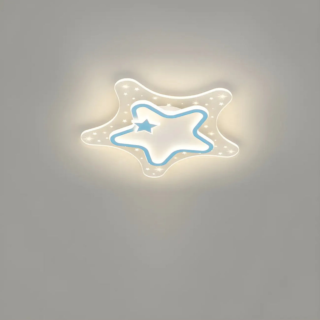Dimmable Star LED Flush Ceiling Light for Kids Bedroom Decor