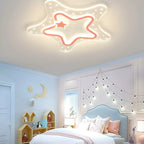 Dimmable Star LED Flush Ceiling Light for Kids Bedroom Decor