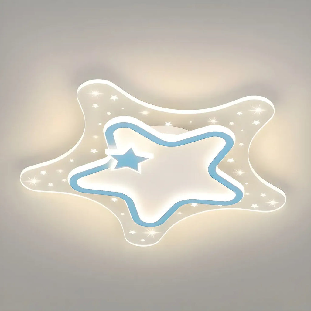 Dimmable Star LED Flush Ceiling Light for Kids Bedroom Decor