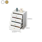 Narrow Wood 5-Drawer Vanity Dresser with Bulti-in Mirror