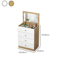 Narrow Wood 5-Drawer Vanity Dresser with Bulti-in Mirror
