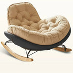 Comfortable Wide Seat Flannel Rocking Chair for Indoor