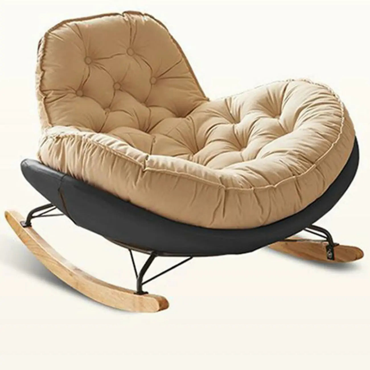 Comfortable Wide Seat Flannel Rocking Chair for Indoor