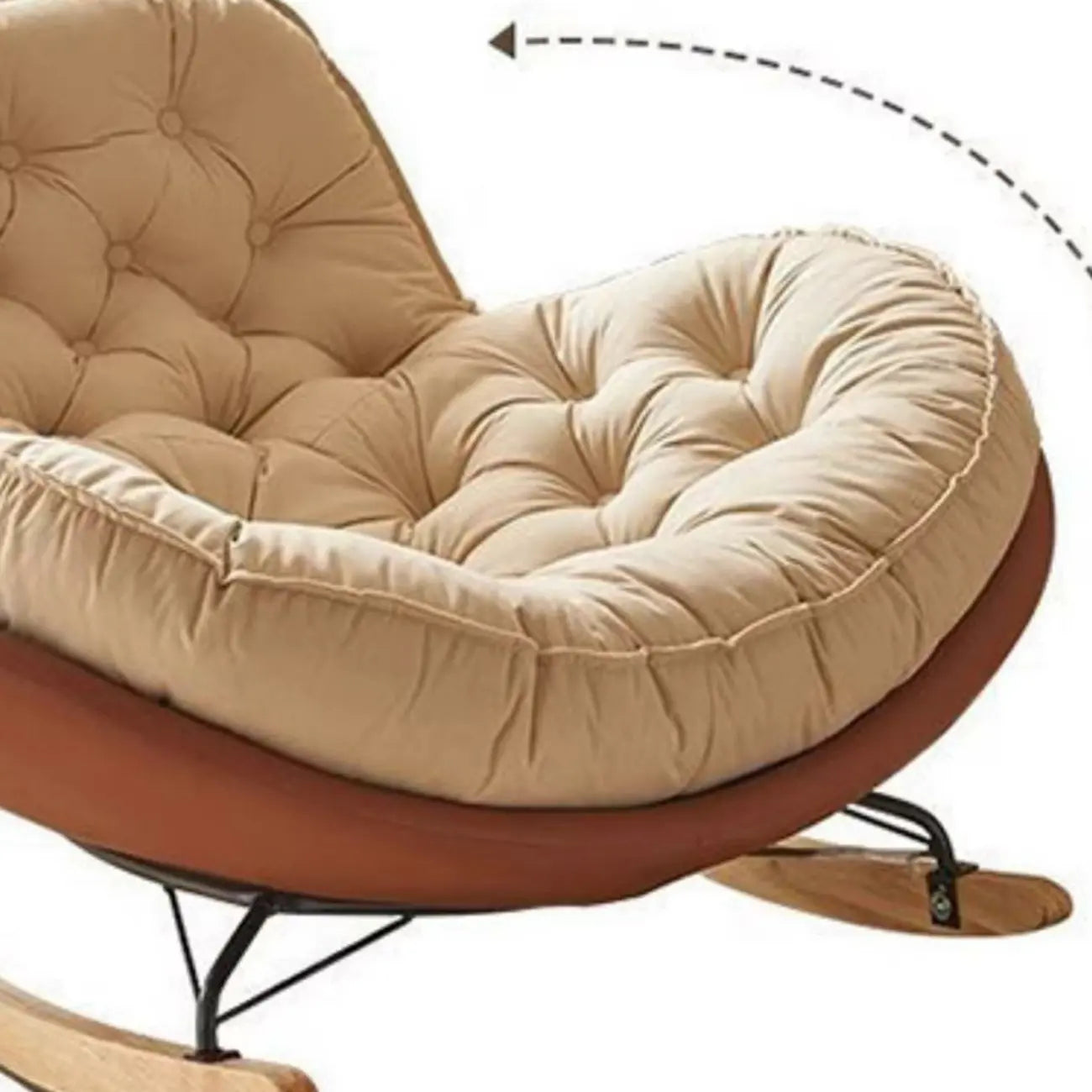 Comfortable Wide Seat Flannel Rocking Chair for Indoor