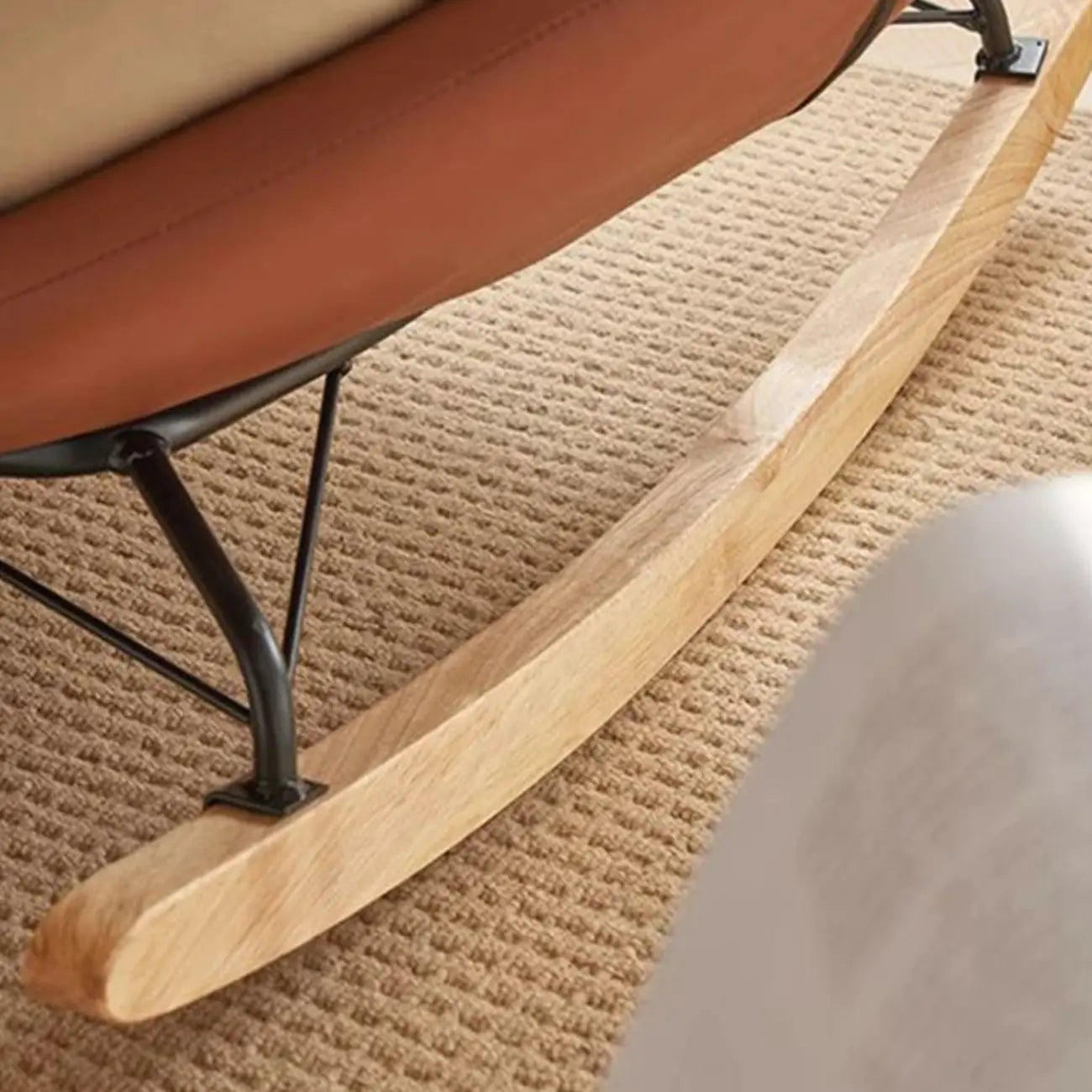 Comfortable Wide Seat Flannel Rocking Chair for Indoor