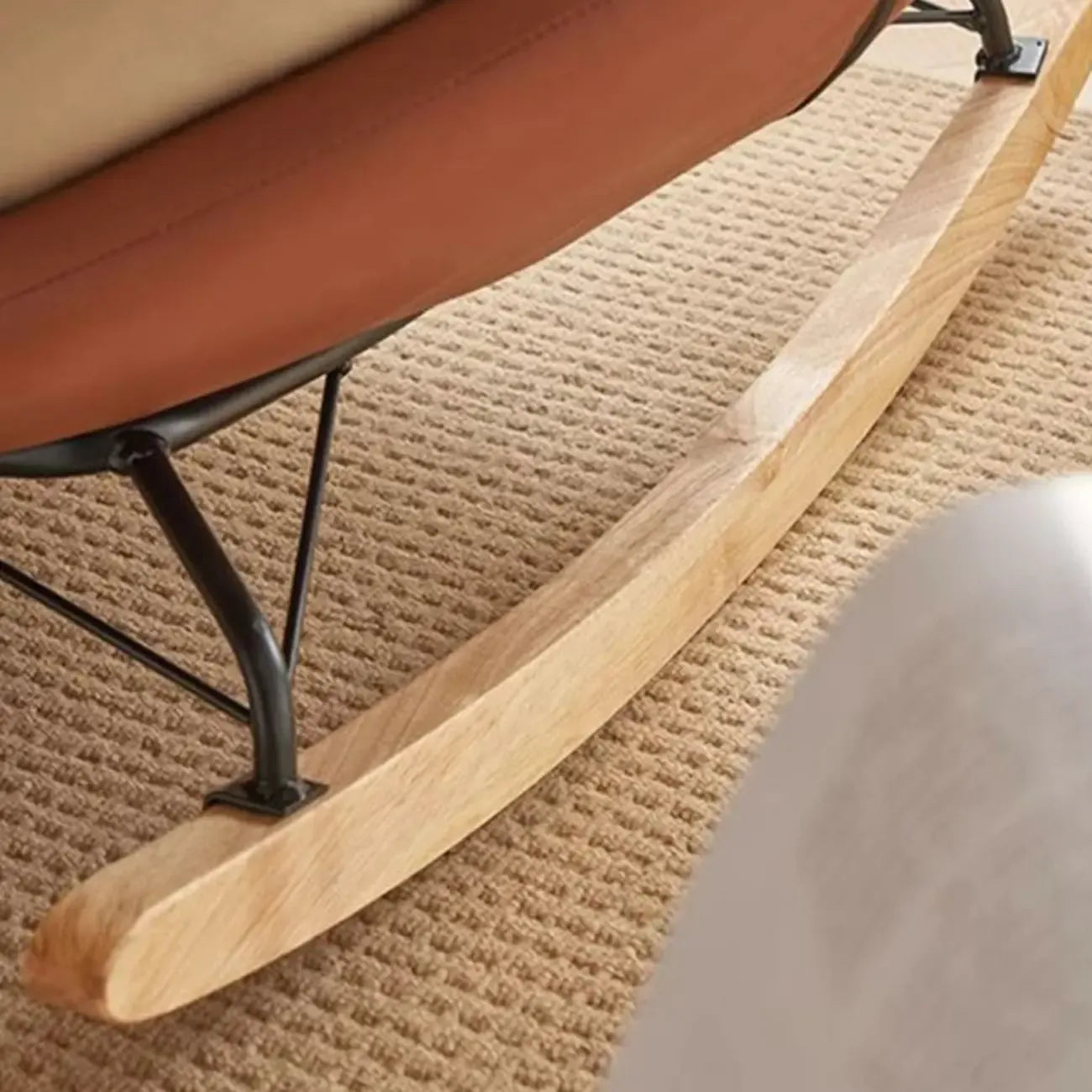 Comfortable Wide Seat Flannel Rocking Chair for Indoor