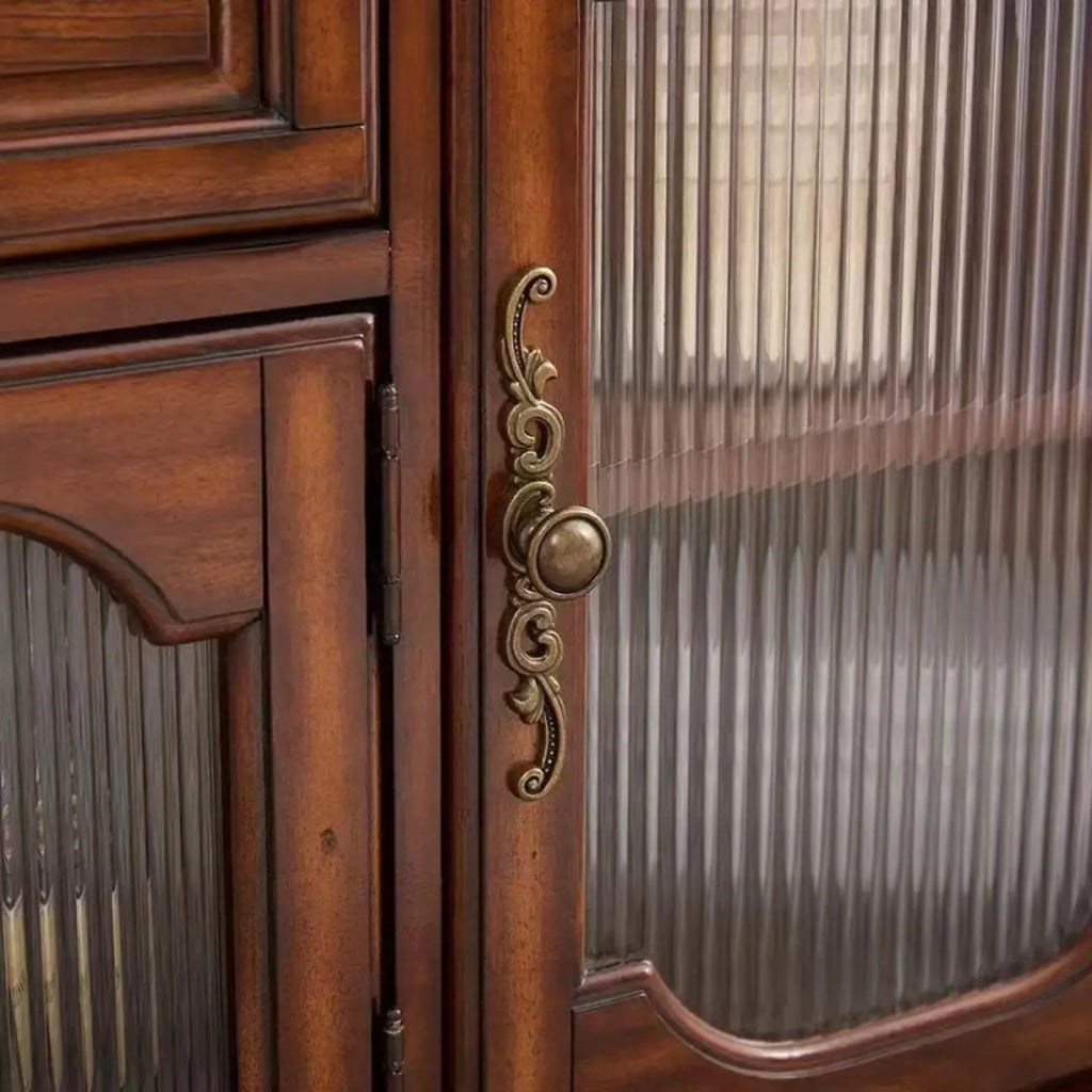 Mid-Century Modern Wood Bar Cabinet with Wine Rack