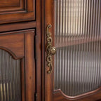 Mid-Century Modern Wood Bar Cabinet with Wine Rack