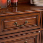 Mid-Century Modern Wood Bar Cabinet with Wine Rack