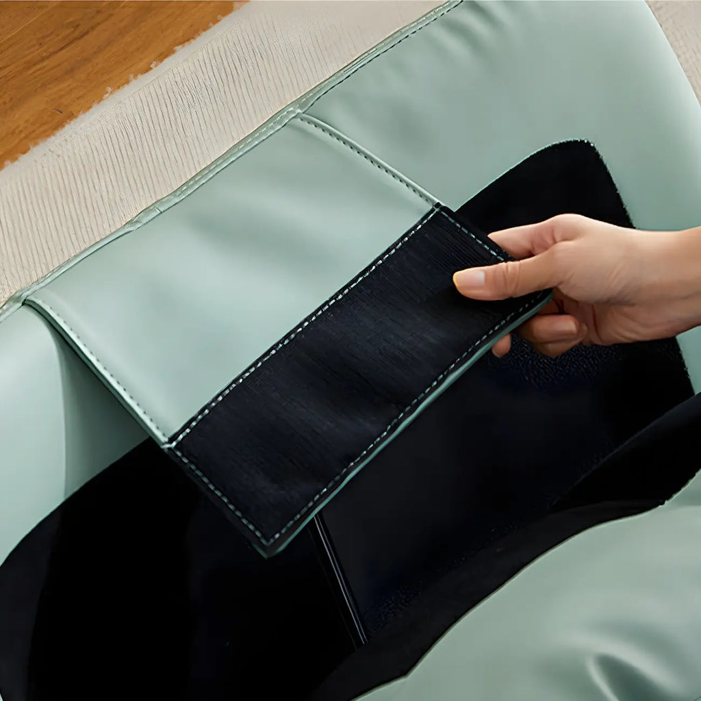 Modern Blue Leather Upholstered Rocking Chair for Indoor