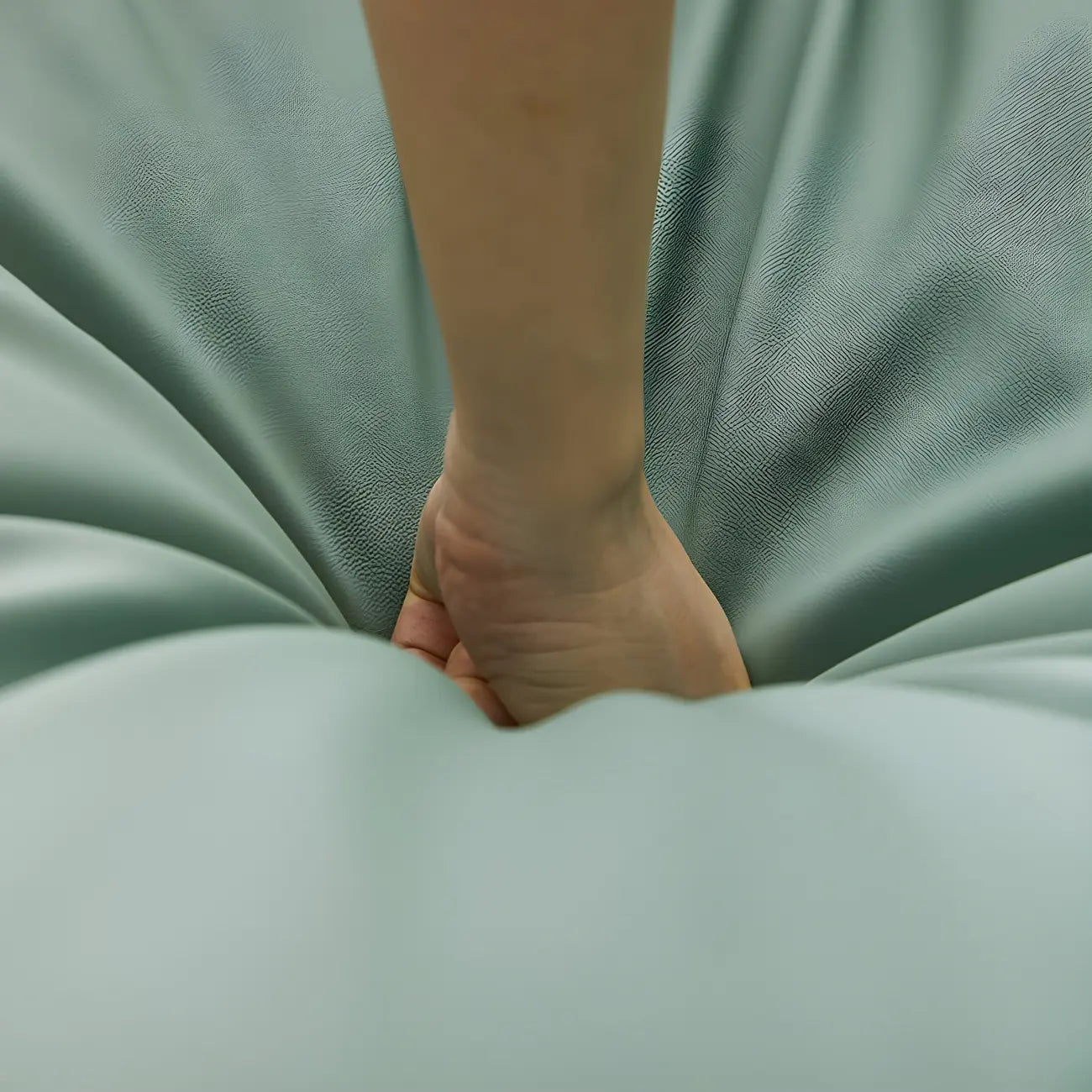 Modern Blue Leather Upholstered Rocking Chair for Indoor