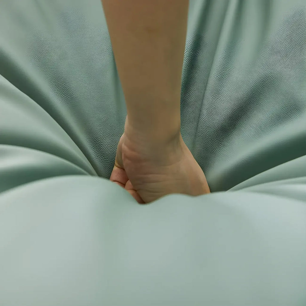 Modern Blue Leather Upholstered Rocking Chair for Indoor