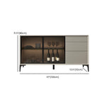 Modern Grey Sideboard with Glass Doors and Drawers