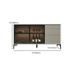Modern Grey Sideboard with Glass Doors and Drawers