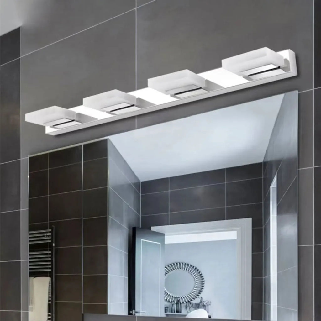 Minimalist Silver 3-Light Stainless Steel Vanity Light for Bathroom