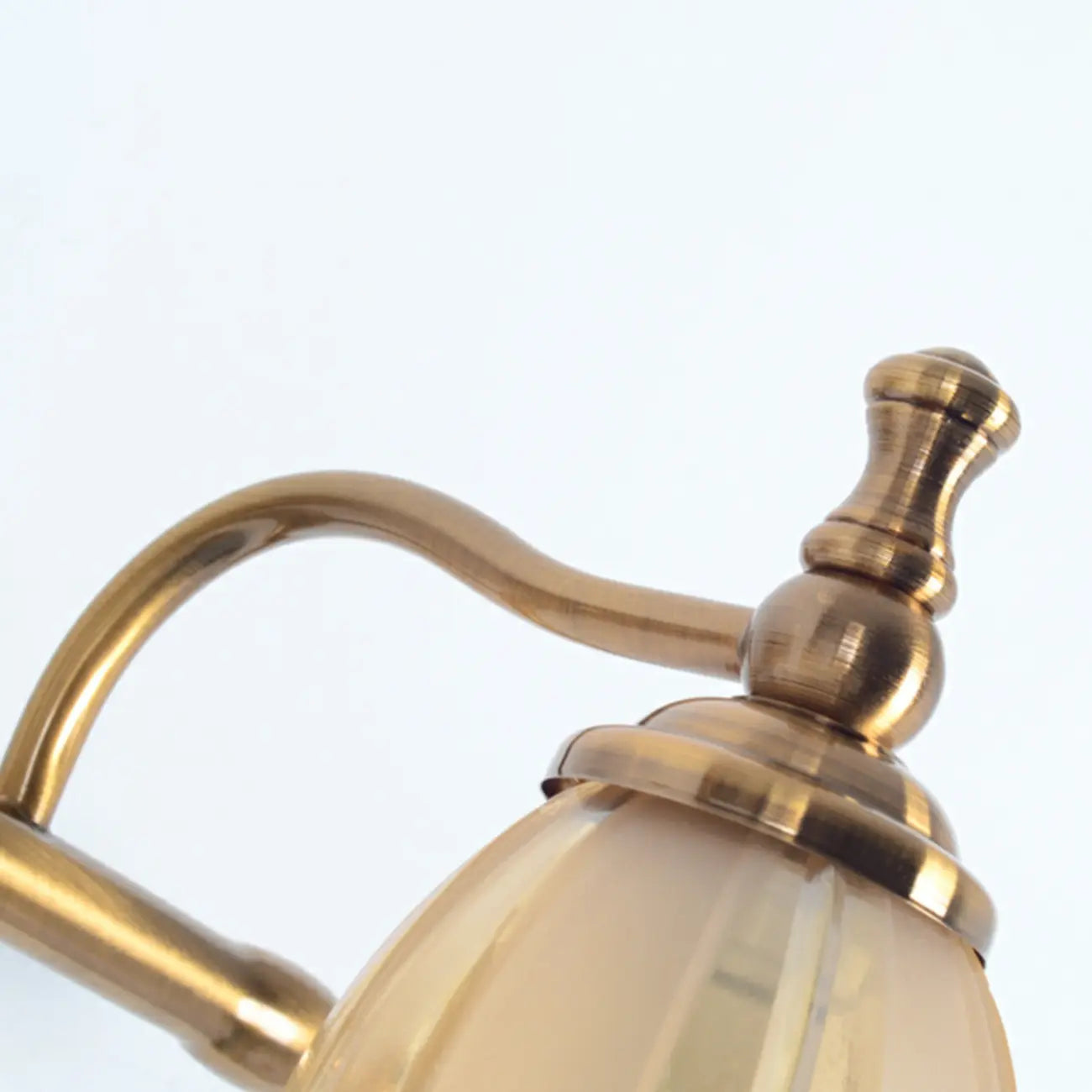 Contemporary Metal Vanity Light with Floral Glass Shade