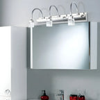 Modern Silver LED Vanity Light with Crystal for Bathroom Mirror