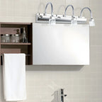 Modern Silver LED Vanity Light with Crystal for Bathroom Mirror
