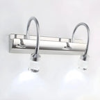 Modern Silver LED Vanity Light with Crystal for Bathroom Mirror