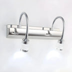 Modern Silver LED Vanity Light with Crystal for Bathroom Mirror