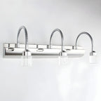Modern Silver LED Vanity Light with Crystal for Bathroom Mirror