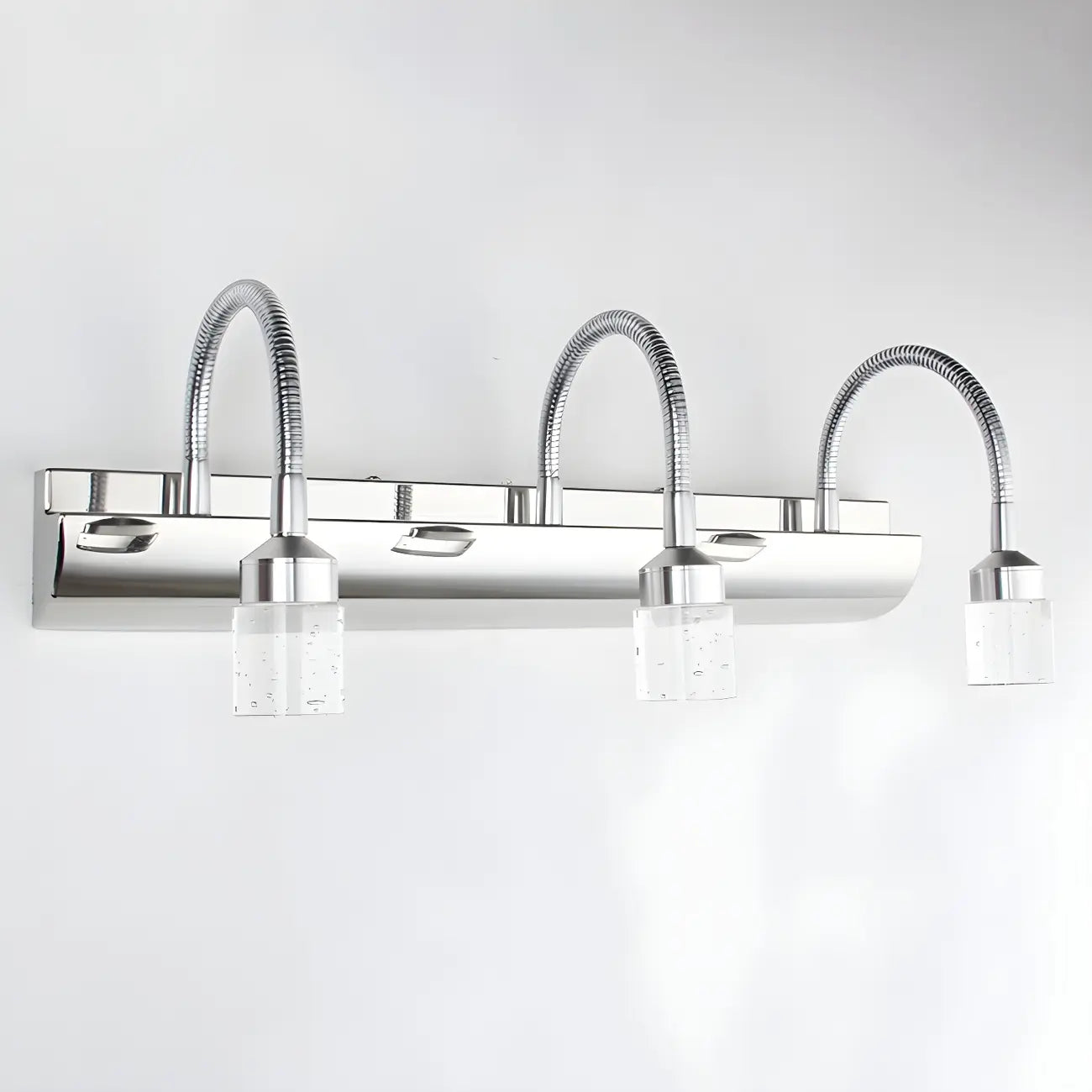 Modern Silver LED Vanity Light with Crystal for Bathroom Mirror