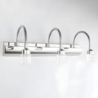 Modern Silver LED Vanity Light with Crystal for Bathroom Mirror