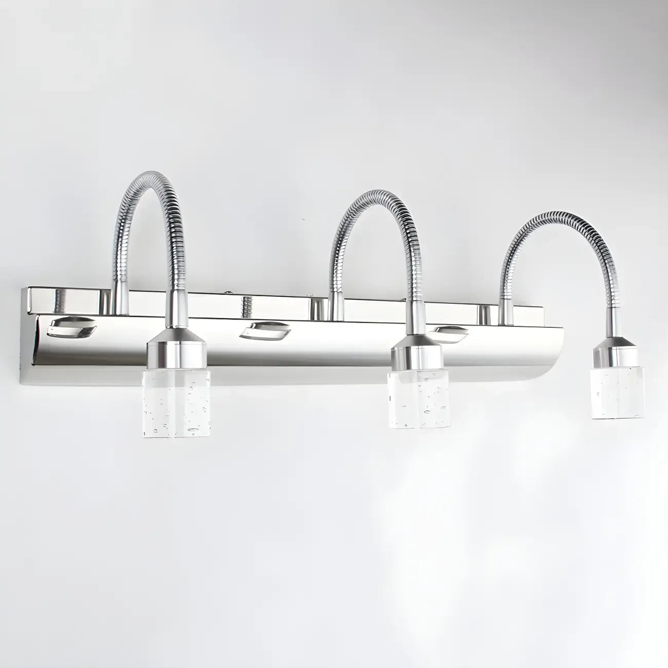 Modern Silver LED Vanity Light with Crystal for Bathroom Mirror