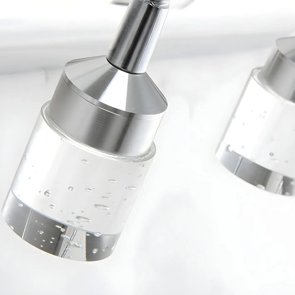 Modern Silver LED Vanity Light with Crystal for Bathroom Mirror