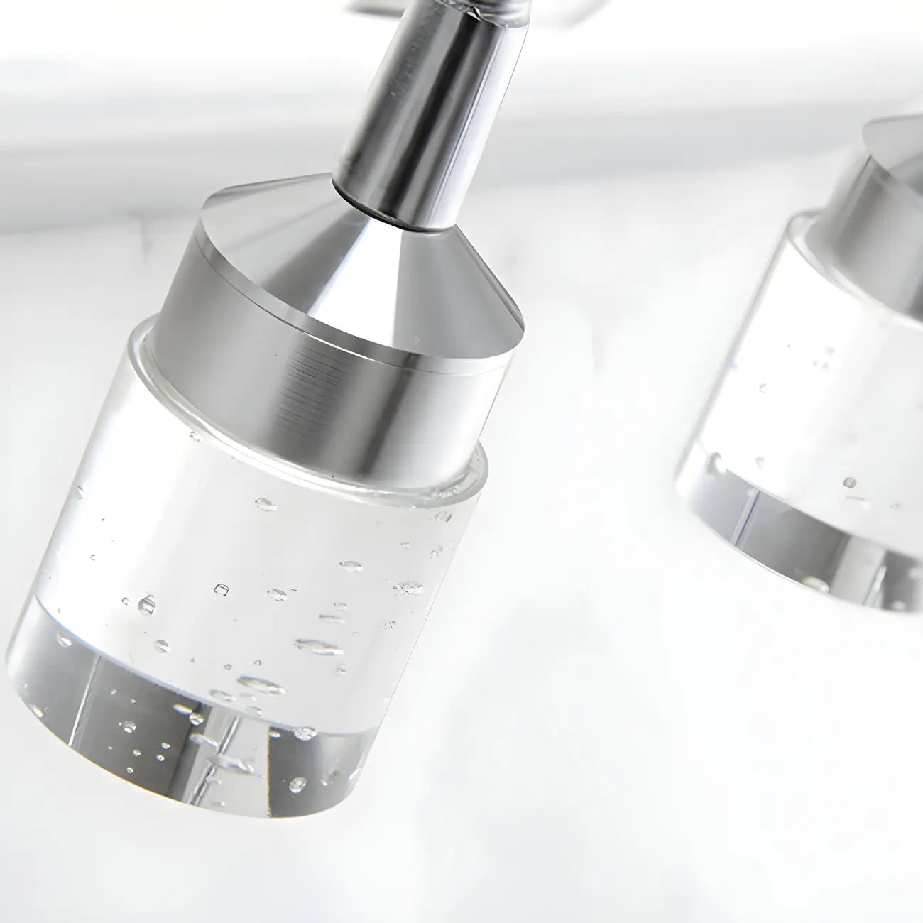 Modern Silver LED Vanity Light with Crystal for Bathroom Mirror