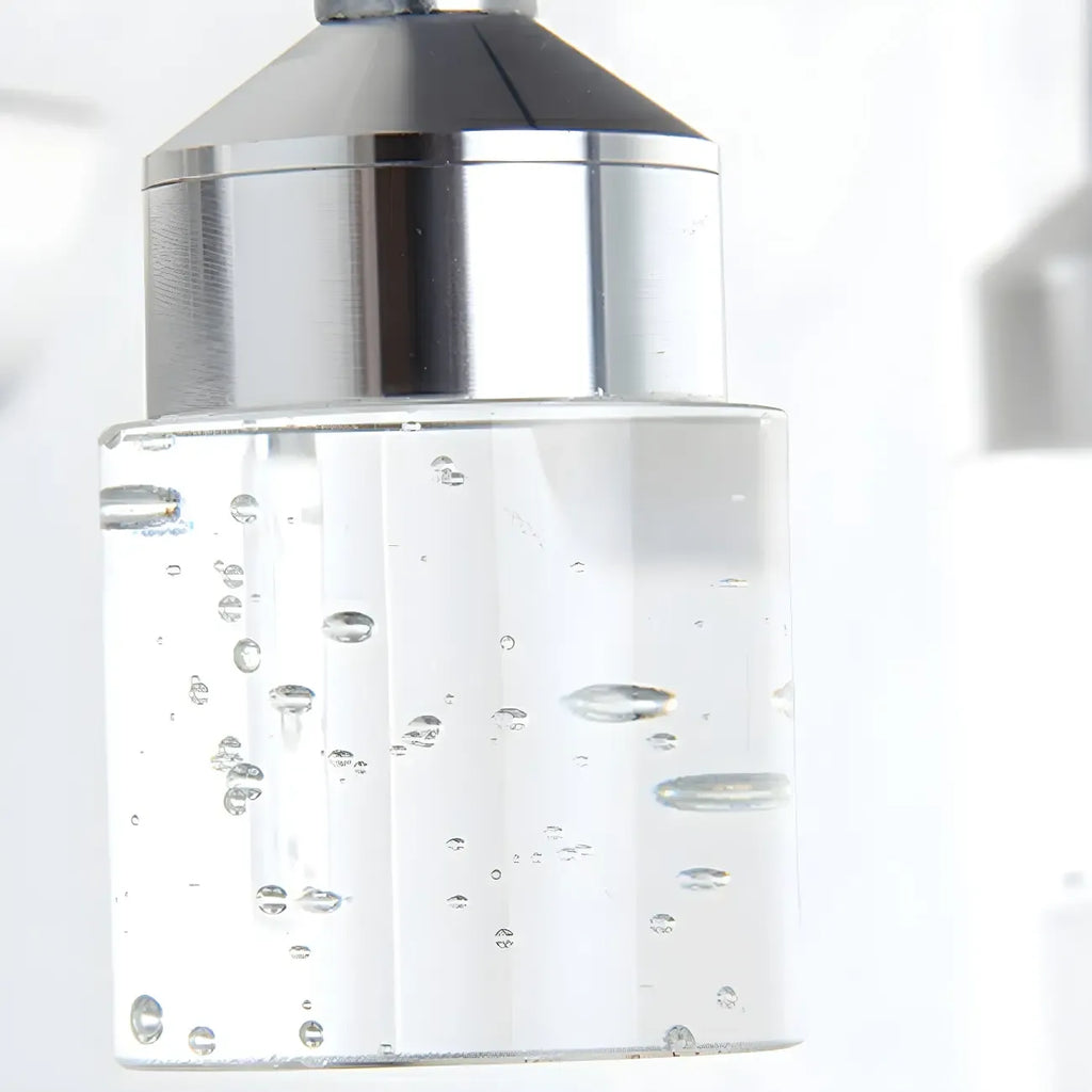 Modern Silver LED Vanity Light with Crystal for Bathroom Mirror