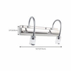 Modern Silver LED Vanity Light with Crystal for Bathroom Mirror