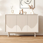 Modern Wooden Buffet Table with Kitchen Appliance Storage