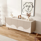 Modern Wooden Buffet Table with Kitchen Appliance Storage