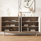 Modern Wooden Buffet Table with Kitchen Appliance Storage