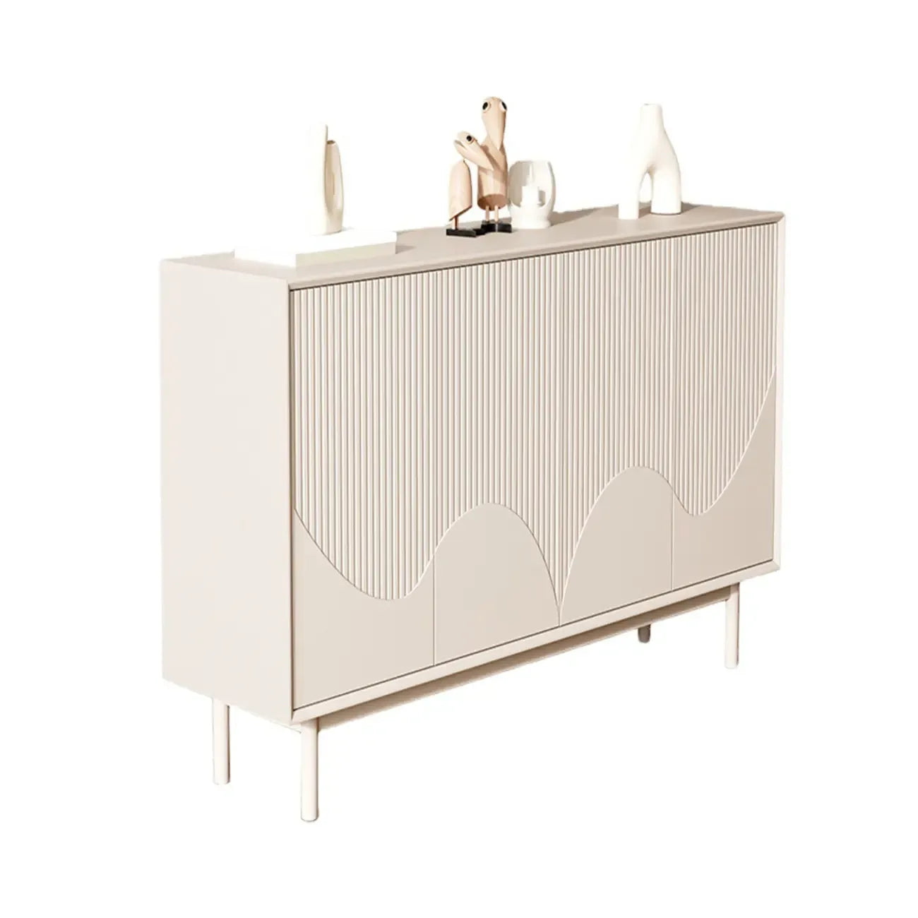 Modern Wooden Buffet Table with Kitchen Appliance Storage