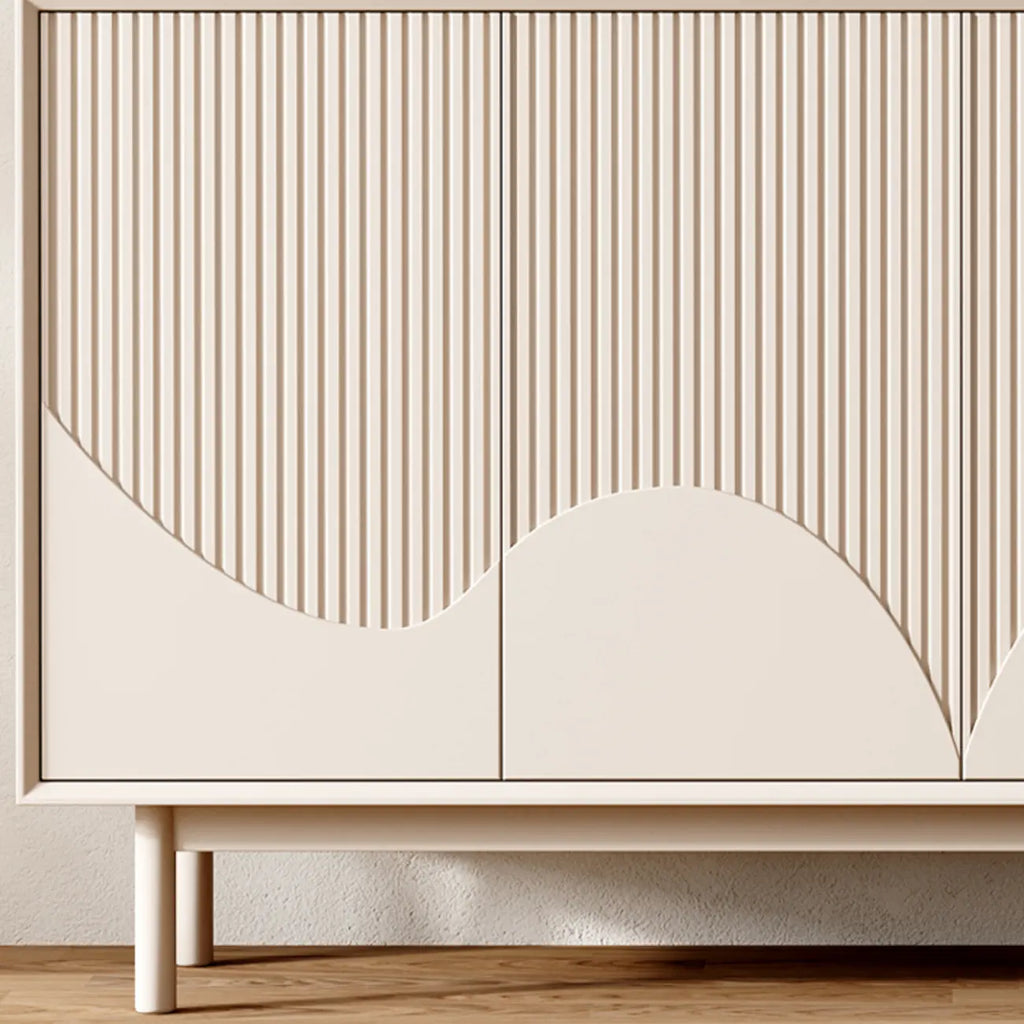 Modern Wooden Buffet Table with Kitchen Appliance Storage