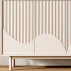 Modern Wooden Buffet Table with Kitchen Appliance Storage