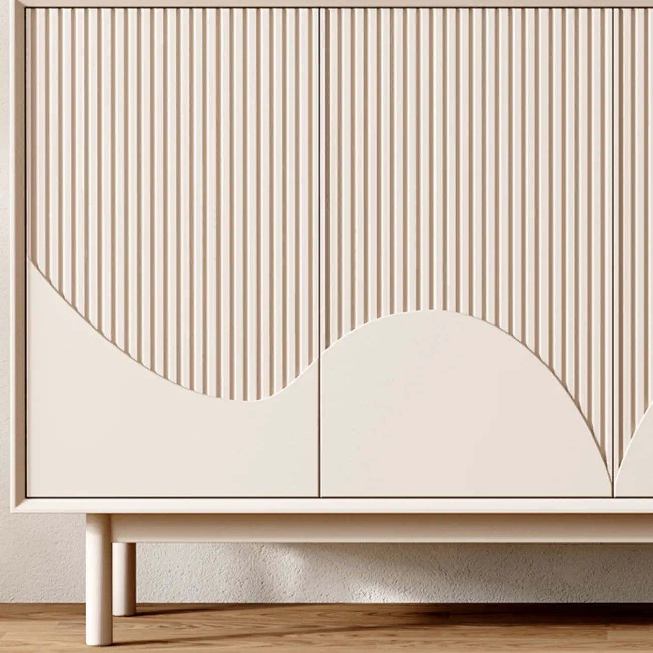 Modern Wooden Buffet Table with Kitchen Appliance Storage